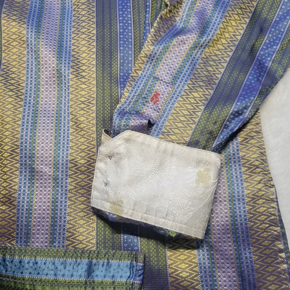 Robert Graham Limited Edition Mens Large Geometric Stripe Purple Silk 268/540 - Picture 4 of 12